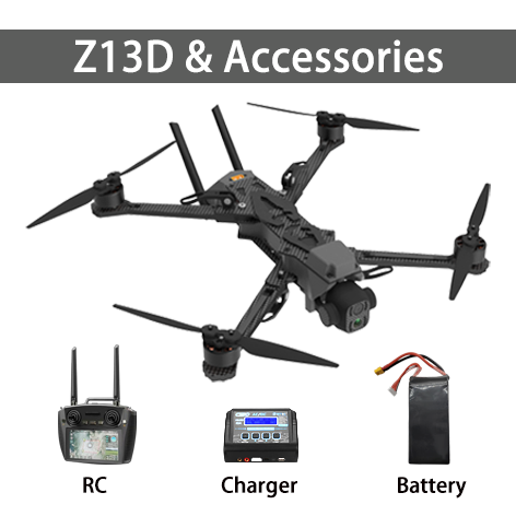Z13D Foldable Tactical Drone — AI-Guided, 8kg Payload, Long-Range, High-Speed, Anti-Jamming, Reconnaissance-Strike Integration